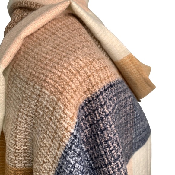 Cashmere Wool Blend Multi-color Plaid Shawl - Picture 7 of 7